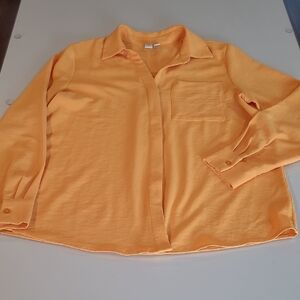 JOIE Bright Yellow Hidden Button Long Sleeved Blouse